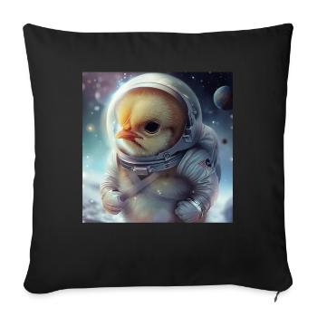 Chicken - Sofa pillowcase 17,3'' x 17,3'' (45 x 45 cm) - black - Front