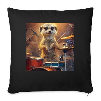 Suricate - Housse de coussin décorative 45 x 45 cm - noir - Devant