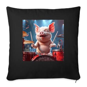 Pig - Sofa pillowcase 17,3'' x 17,3'' (45 x 45 cm) - black - Front