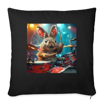 Rabbit - Sofa pillowcase 17,3'' x 17,3'' (45 x 45 cm) - black - Front