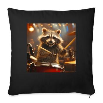 Raton laveur - Housse de coussin décorative 45 x 45 cm - noir - Devant