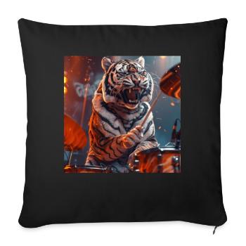 Tiger - Sofa pillowcase 17,3'' x 17,3'' (45 x 45 cm) - black - Front