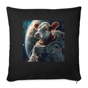 Cow - Sofa pillowcase 17,3'' x 17,3'' (45 x 45 cm) - black - Front