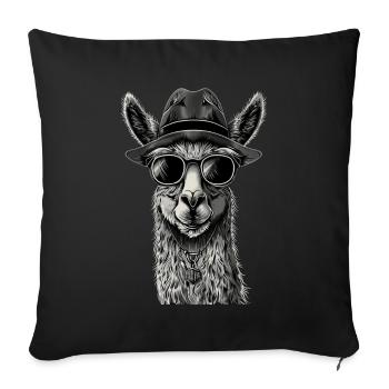 Lama - Sofa pillowcase 17,3'' x 17,3'' (45 x 45 cm) - black - Front