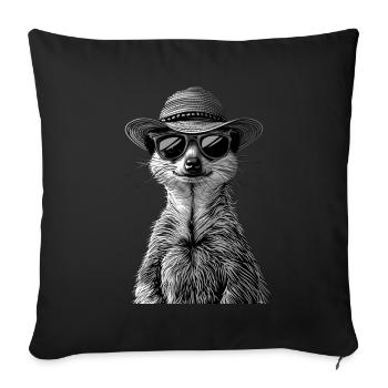 Meerkat - Sofa pillowcase 17,3'' x 17,3'' (45 x 45 cm) - black - Front