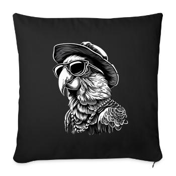 Parrot - Sofa pillowcase 17,3'' x 17,3'' (45 x 45 cm) - black - Front