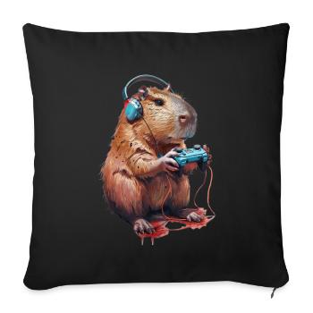 Capybara - Sofa pillowcase 17,3'' x 17,3'' (45 x 45 cm) - black - Front
