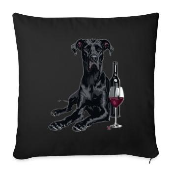 Deutsche Dogge - Sofakissenbezug 45 x 45 cm - Schwarz - Vorne