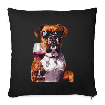 Boxeur - Housse de coussin décorative 45 x 45 cm - noir - Devant