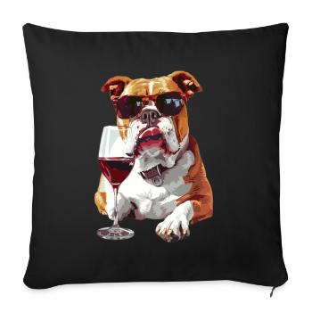 Bulldog - Sofa pillowcase 17,3'' x 17,3'' (45 x 45 cm) - black - Front