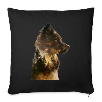 Australischer Schäferhund - Sofakissenbezug 45 x 45 cm - Schwarz - Vorne