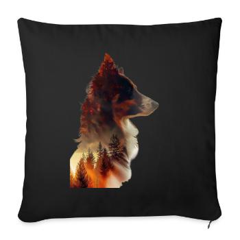 Border Collie - Housse de coussin décorative 45 x 45 cm - noir - Devant