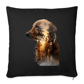 Golden retriever - Housse de coussin décorative 45 x 45 cm - noir - Devant