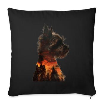 Yorkshire Terrier - Sofa pillowcase 17,3'' x 17,3'' (45 x 45 cm) - black - Front
