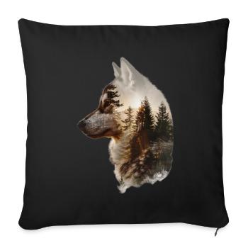 Siberian Husky - Sofa pillowcase 17,3'' x 17,3'' (45 x 45 cm) - black - Front