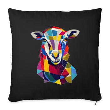 Sheep - Sofa pillowcase 17,3'' x 17,3'' (45 x 45 cm) - black - Front