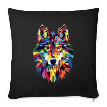 Loup - Housse de coussin décorative 45 x 45 cm - noir - Devant