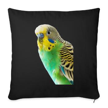 Perruche ondulée - Housse de coussin décorative 45 x 45 cm - noir - Devant