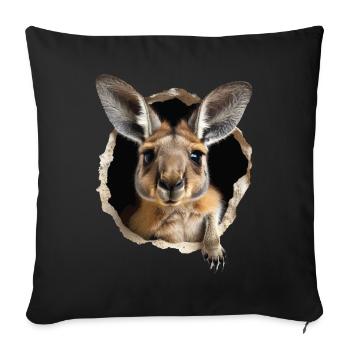 Kangaroo - Sofa pillowcase 17,3'' x 17,3'' (45 x 45 cm) - black - Front