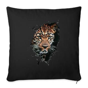 Leopard - Sofa pillowcase 17,3'' x 17,3'' (45 x 45 cm) - black - Front