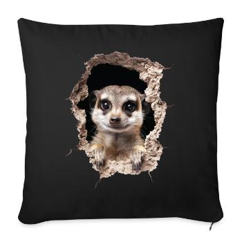Meerkat - Sofa pillowcase 17,3'' x 17,3'' (45 x 45 cm) - black - Front