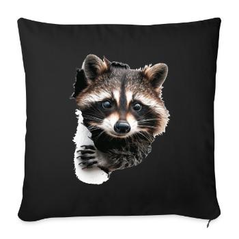 Raccoon - Sofa pillowcase 17,3'' x 17,3'' (45 x 45 cm) - black - Front