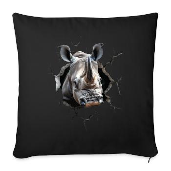 Nashorn - Sofakissenbezug 45 x 45 cm - Schwarz - Vorne