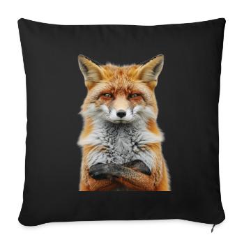 Fuchs - Sofakissenbezug 45 x 45 cm - Schwarz - Vorne