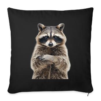 Raton laveur - Housse de coussin décorative 45 x 45 cm - noir - Devant
