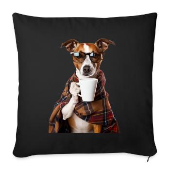Chien - Housse de coussin décorative 45 x 45 cm - noir - Devant