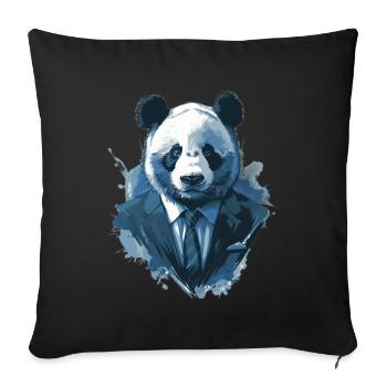 Panda - Housse de coussin décorative 45 x 45 cm - noir - Devant