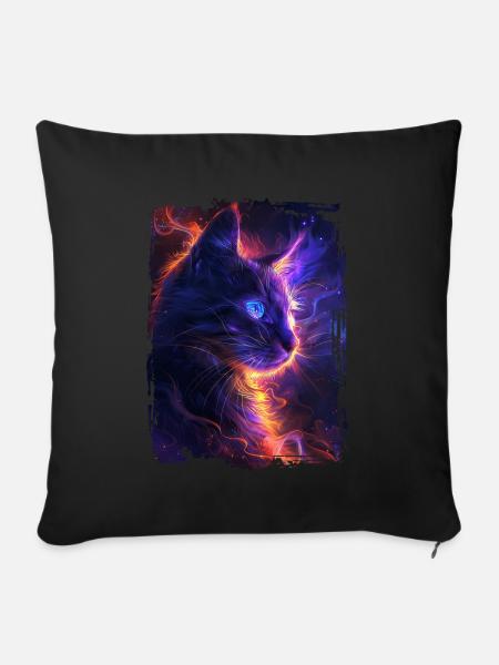 Katze - Sofakissenbezug 45 x 45 cm - Schwarz