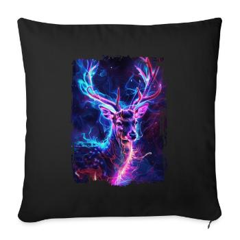 Roe deer - Sofa pillowcase 17,3'' x 17,3'' (45 x 45 cm) - black - Front