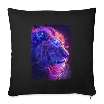 Lion - Sofa pillowcase 17,3'' x 17,3'' (45 x 45 cm) - black - Front