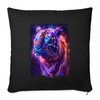 Tiger - Sofa pillowcase 17,3'' x 17,3'' (45 x 45 cm) - black - Front