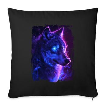 Loup - Housse de coussin décorative 45 x 45 cm - noir - Devant