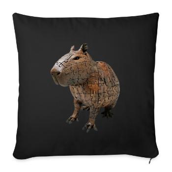 Capybara - Sofa pillowcase 17,3'' x 17,3'' (45 x 45 cm) - black - Front