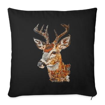 Roe deer - Sofa pillowcase 17,3'' x 17,3'' (45 x 45 cm) - black - Front