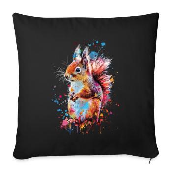 Squirrel - Sofa pillowcase 17,3'' x 17,3'' (45 x 45 cm) - black - Front