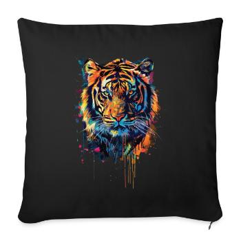 Tiger - Sofa pillowcase 17,3'' x 17,3'' (45 x 45 cm) - black - Front