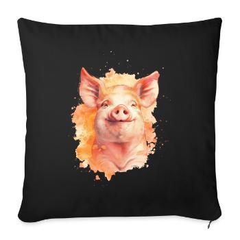 Pig - Sofa pillowcase 17,3'' x 17,3'' (45 x 45 cm) - black - Front