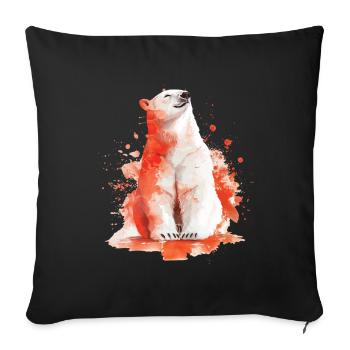 Polar bear - Sofa pillowcase 17,3'' x 17,3'' (45 x 45 cm) - black - Front