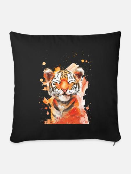 Tiger - Sofakissenbezug 45 x 45 cm - Schwarz