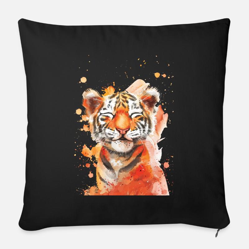 Tiger - Sofakissenbezug 45 x 45 cm - Schwarz