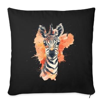 Zebra - Sofa pillowcase 17,3'' x 17,3'' (45 x 45 cm) - black - Front