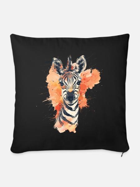 Zebra - Sofakissenbezug 45 x 45 cm - Schwarz