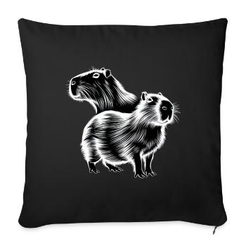 Capybara - Sofa pillowcase 17,3'' x 17,3'' (45 x 45 cm) - black - Front