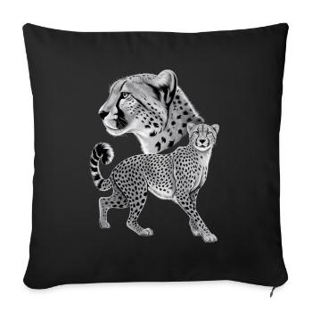 Guépard - Housse de coussin décorative 45 x 45 cm - noir - Devant
