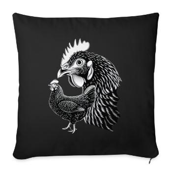 Chicken - Sofa pillowcase 17,3'' x 17,3'' (45 x 45 cm) - black - Front