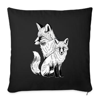 Fuchs - Sofakissenbezug 45 x 45 cm - Schwarz - Vorne